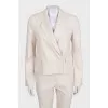 Beige suit with fringe