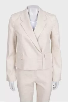 Beige suit with fringe