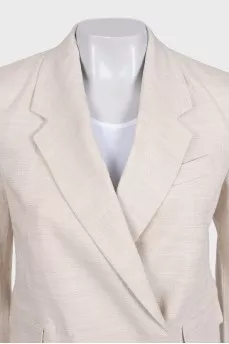 Beige suit with fringe