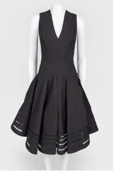 Black dress with flared skirt
