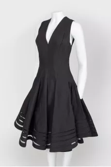 Black dress with flared skirt