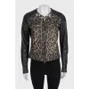 Animal print leather jacket
