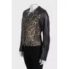 Animal print leather jacket