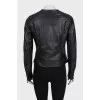 Animal print leather jacket