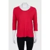 Straight jumper made of cashmere and silk