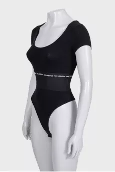 Black bodysuit with logo
