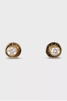 Yellow gold earrings with diamonds