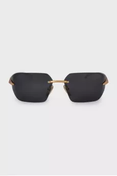 Black sunglasses with gold temples