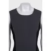 Two-tone fitted sleeveless dress