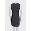 Two-tone fitted sleeveless dress