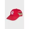 Men's red cap with embroidery