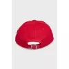 Men's red cap with embroidery