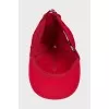 Men's red cap with embroidery