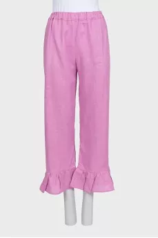 Pink suit with ruffles