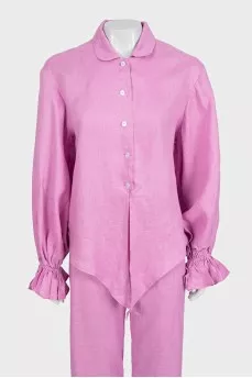 Pink suit with ruffles