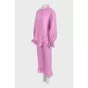 Pink suit with ruffles