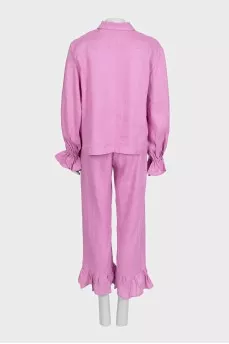 Pink suit with ruffles