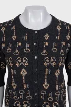 Cashmere cardigan with embroidery