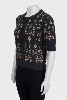 Cashmere cardigan with embroidery