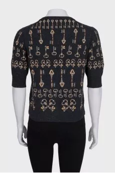 Cashmere cardigan with embroidery