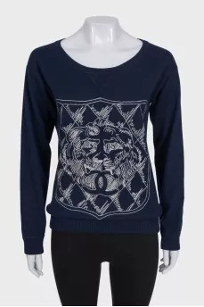 Vintage blue cashmere jumper