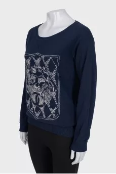 Vintage blue cashmere jumper