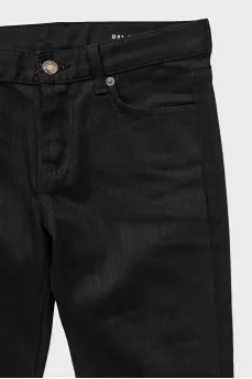Чорні прямі джинси на низькій талії