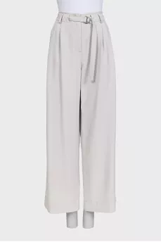 High-waisted wide-leg trousers with pockets