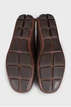 Men's brown crocodile leather shoes