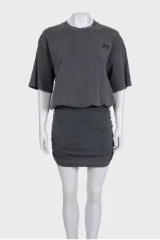 Fitted dress with a washed effect