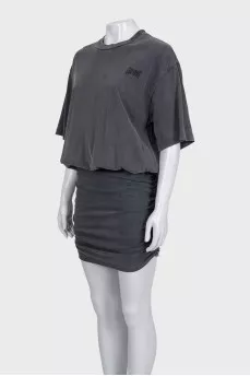 Fitted dress with a washed effect
