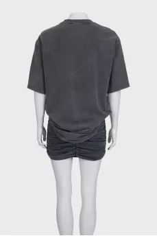 Fitted dress with a washed effect