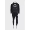 Men's black printed tracksuit