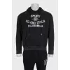 Men's black printed tracksuit