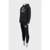 Men's black printed tracksuit