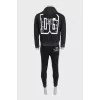 Men's black printed tracksuit