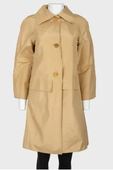Slim Beige A-line Trench Coat