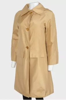 Slim Beige A-line Trench Coat