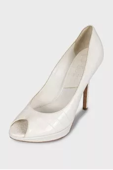 Leather embossed heels