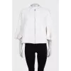 White cropped wool coat