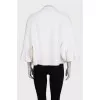White cropped wool coat