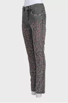 Сірі джинси skinny fit з ефектом рваності