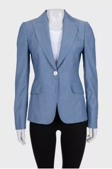 Fitted wool jacket with silk lining