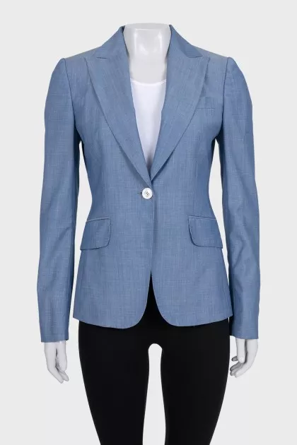 Fitted wool jacket with silk lining