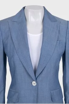 Fitted wool jacket with silk lining