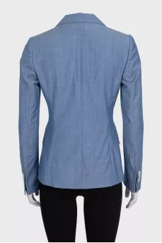 Fitted wool jacket with silk lining