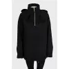 Чорне худі oversize з вовни