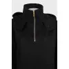 Чорне худі oversize з вовни