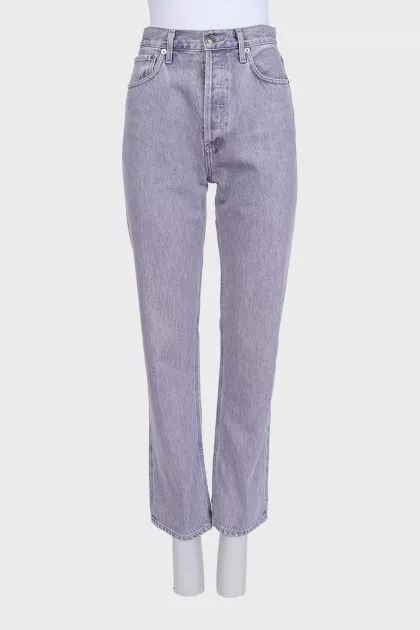 Purple straight-leg jeans