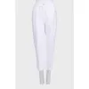 White tapered trousers with a zipper